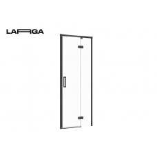 Двері душової кабіни LARGA 80Х195 розпашні, правосторонні, профіль чорний